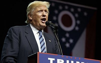 Republican presidential candidate Donald Trump speaks during a rally, Wednesday, Sept. 14, 2016, in Canton, Ohio. (AP Photo/Evan Vucci)