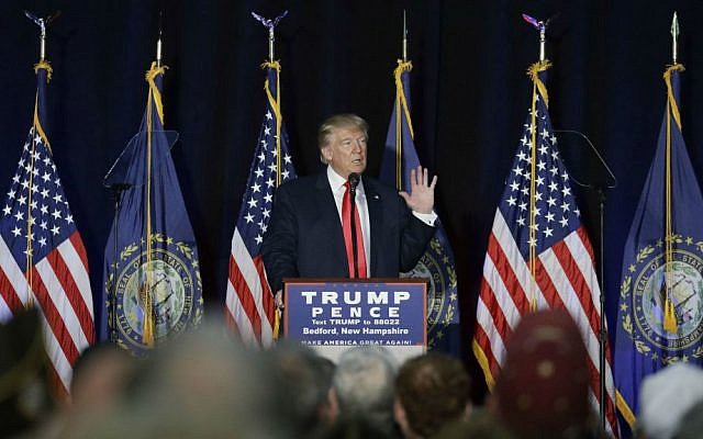 Republican presidential candidate Donald Trump speaks at a campaign rally, Thursday, Sept. 29, 2016, in Bedford, New Hampshire. (AP Photo/John Locher) Republican presidential candidate Donald Trump speaks at a campaign rally, Thursday, Sept. 29, 2016, in Bedford, New Hampshire. (AP Photo/John Locher)