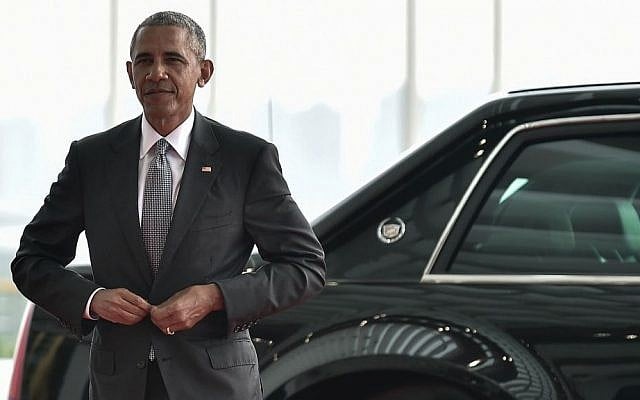 US President Barack Obama arrives at the Hangzhou Exhibition Center to participate in G-20 Summit in Hangzhou, China, September 4, 2016. (Etienne Oliveau/Pool Photo via AP) US President Barack Obama arrives at the Hangzhou Exhibition Center to participate in G-20 Summit in Hangzhou, China, September 4, 2016. (Etienne Oliveau/Pool Photo via AP)