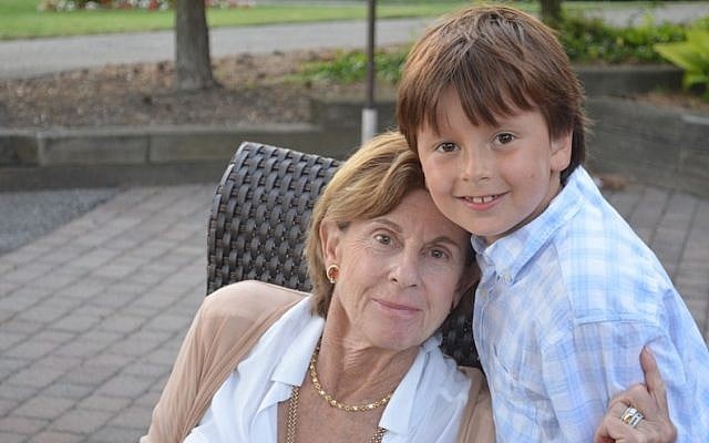 Ryan Levine with his grandmother, Jackie Bercu (JTA/Lisa Bercu Levine) 
