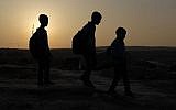 Students making their way to school on September 1, 2016. (Illustrative photo: Wisam Hashlamoun/Flash90)
