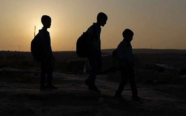 Students making their way to school on September 1, 2016. (Illustrative photo: Wisam Hashlamoun/Flash90) Students making their way to school on September 1, 2016. (Illustrative photo: Wisam Hashlamoun/Flash90)