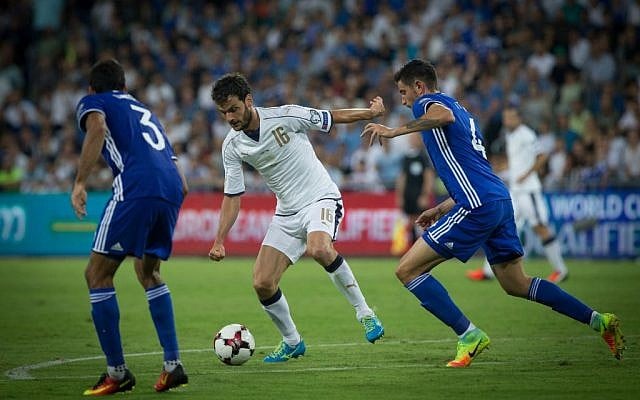 The FIFA World Cup 2018 qualification match between Israel and Italy at the Sami Ofer stadium in Haifa on September 5, 2016. (Yonatan Sindel/Flash90) The FIFA World Cup 2018 qualification match between Israel and Italy at the Sami Ofer stadium in Haifa on September 5, 2016. (Yonatan Sindel/Flash90)