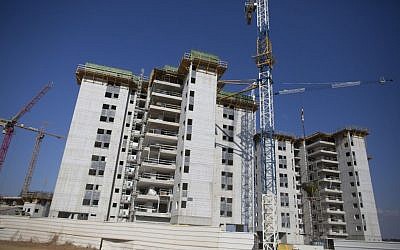 View of new buildings being constructed in the coastal city of Netanya on September 07, 2016. (Lior Mizrahi/Flash90)