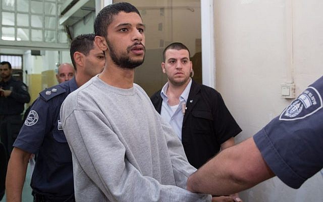 Ali Nimr arrives at the Jerusalem Magistrate's Court on September 8, 2016. (Flash90)