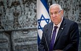 President Reuven Rivlin at the President's Residence in Jerusalem, September 14, 2016. (Yonatan Sindel/Flash90)