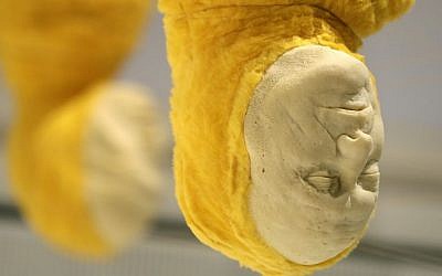 The installation 'Crisalidas' by Jorge Gil is pictured during a press presentation for the 'Golem' exhibition at the Jewish Museum in Berlin, Germany, Thursday, Sept. 22, 2016. (AP Photo/Michael Sohn)