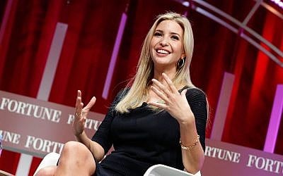Ivanka Trump speaking in Washington, DC, at Fortune's Most Powerful Women Summit, October 14, 2015. (Paul Morigi/Getty Images for Fortune/Time Inc/JTA)