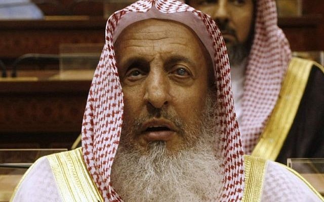 In this Tuesday, March 24, 2009 file photo, Sheikh Abdul Aziz al-Sheikh, the Saudi grand mufti listens to a speech of King Abdullah of Saudi Arabia at the Consultative Council in Riyadh, Saudi Arabia. (AP Photo/Hassan Ammar, File) In this Tuesday, March 24, 2009 file photo, Sheikh Abdul Aziz al-Sheikh, the Saudi grand mufti listens to a speech of King Abdullah of Saudi Arabia at the Consultative Council in Riyadh, Saudi Arabia. (AP Photo/Hassan Ammar, File)