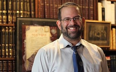 Rabbi Neil Blumofe of Congregation Agudas Achim in Austin, Texas, August 31, 2016. (Ricky Ben-David)