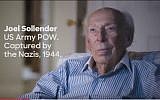 Joel Sollender, a Jewish World War II veteran and former prisoner of war, who appeared in an ad on behalf of Democrat presidential nominee Hillary Clinton, September, 2016. (YouTube/All Political Ads)