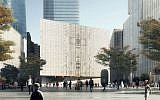 A rendering of a 90,000-square-foot performing arts center to be built at the site of the Sept. 11 attacks in Manhattan. (Credit: REX via JTA)