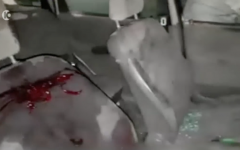 A vehicle shot by Border Police officers in the Shuafat refugee camp in East Jerusalem on September 5, 2016. A passenger in the vehicle was killed, while the driver was moderately wounded.