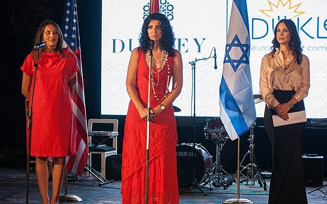 Shirley Siegel, center, at the opening of an exhibition of Israeli art in the city of Kotor in Montenegro on Sept. 15, 2016. (Dukley European Arts Community) Shirley Siegel, center, at the opening of an exhibition of Israeli art in the city of Kotor in Montenegro on Sept. 15, 2016. (Dukley European Arts Community)