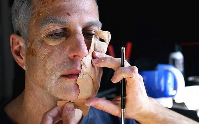 Phillip Toledano being made up into one of his possible future selves in 'The Many Sad Fates of Mr. Toledano.' (Seftel Productions)