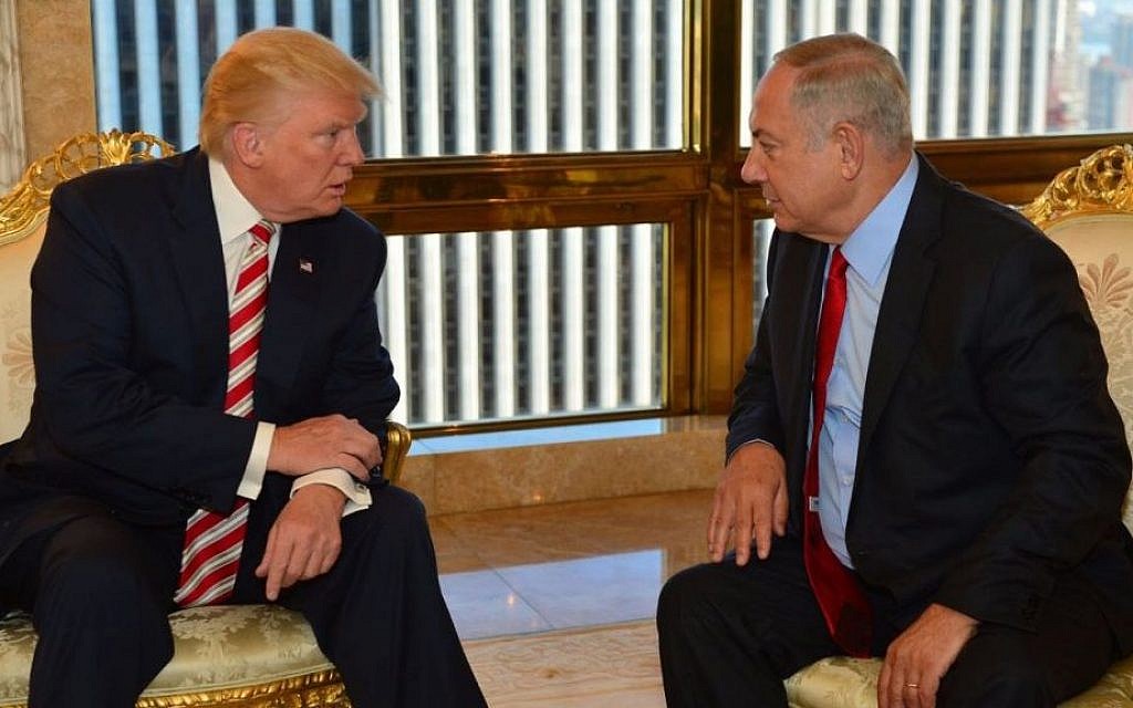 Prime Minister Benjamin Netanyahu and then-Republican presidential candidate Donald Trump meeting at Trump Tower in New York, September 25, 2016. (Kobi Gideon/GPO)