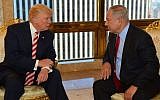 Prime Minister Benjamin Netanyahu and then-Republican presidential candidate Donald Trump meeting at Trump Tower in New York, September 25, 2016. (Kobi Gideon/GPO)