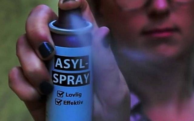 A far-right Danish party distributed hair spray re-labeled 'asyl-spray' in protest of migrants and refugees. (ammareldirawi/Instagram) A far-right Danish party distributed hair spray re-labeled 'asyl-spray' in protest of migrants and refugees. (ammareldirawi/Instagram)