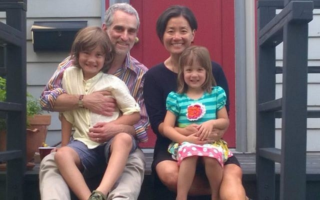 Noah Leavitt, Helen Kim and their children at home in Walla Walla, Washington (Courtesy)