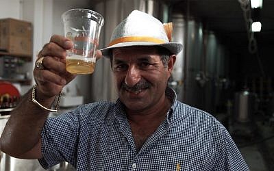 Nadim Khoury, co-founder of Taybeh Brewery in the West Bank. September 25, 2016. (Luke Tress/Times of Israel)