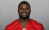 Khalif Mitchell in a 2010 photo, when he played for the San Francisco 49ers NFL football team. (AP Photo via Getty Images/JTA)
