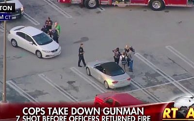 Screenshot from a shooting scene at a Houston strip mall, September 26, 2016.
