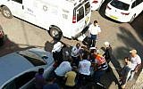 The scene of a fatal shooting outside the local council building in the village of Julis, September 5, 2016. (MDA spokesperson)