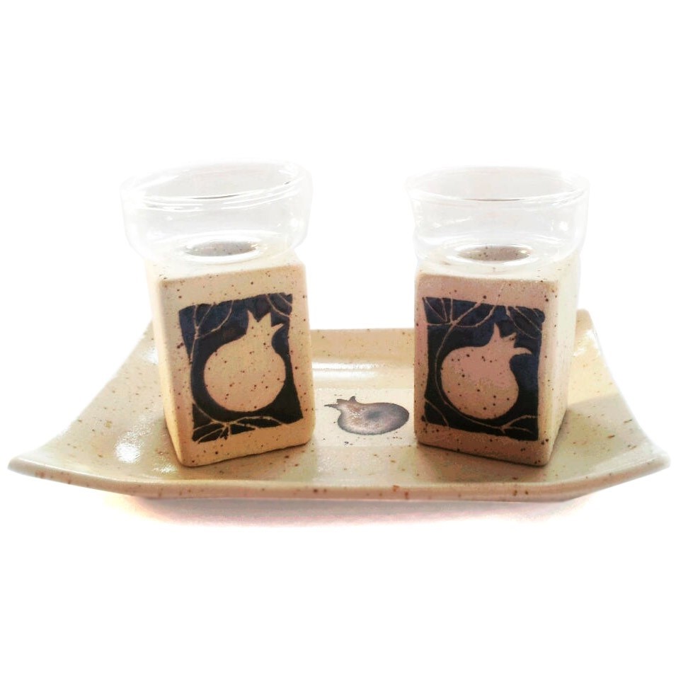 Michal Ben Yosef Handmade Ceramic Candlestick Set