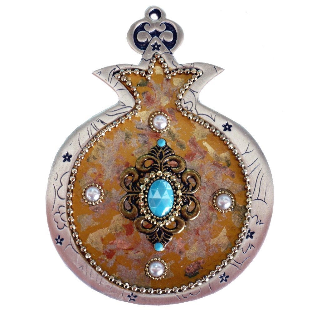 Iris Design Hand Painted Pomegranate with Czech Stones RRP 99 Our Price 64.99