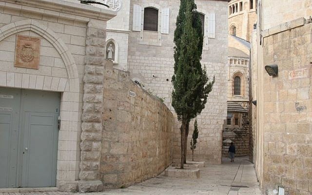 Historic pathways through Mount Zion, captured and held by Jewish forces in 1948, even after the Old City fell to Jordanian Legionnaires. (Shmuel Bar-Am)