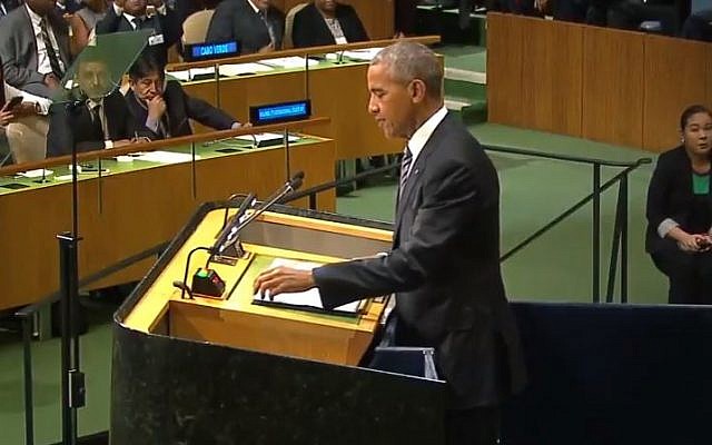US president Barack Obama addresses the United Nations General Assembly at UN headquarters, September 20, 2016 in New York City. (Drew Angerer/Getty Images/AFP) US president Barack Obama addresses the United Nations General Assembly at UN headquarters, September 20, 2016 in New York City. (Drew Angerer/Getty Images/AFP)