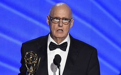 Jeffrey Tambor accepts the award for outstanding lead actor in a comedy series for “Transparent” at the 68th Primetime Emmy Awards, September 18, 2016, at the Microsoft Theater in Los Angeles. (Photo by Chris Pizzello/Invision/AP)