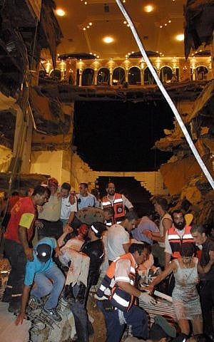 The scene where 23 people were killed and hundreds injured after a dance floor collapsed at a wedding party at the Versailles wedding hall in Jerusalem, May 25, 2001. (Photo by FLASH90) The scene where 23 people were killed and hundreds injured after a dance floor collapsed at a wedding party at the Versailles wedding hall in Jerusalem, May 25, 2001. (Photo by FLASH90)
