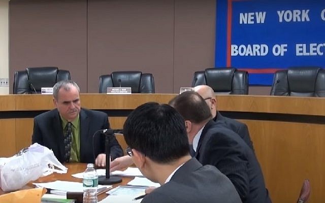 A New York City Board of Elections meeting in January 2016. (Screenshot/YouTube)