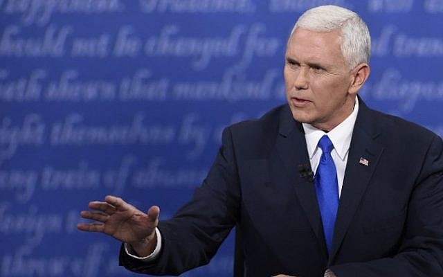Republican candidate for Vice President Mike Pence speaks during the vice presidential debate at Longwood University in Farmville, Virginia on October 4, 2016. (AFP / SAUL LOEB) Republican candidate for Vice President Mike Pence speaks during the vice presidential debate at Longwood University in Farmville, Virginia on October 4, 2016. (AFP / SAUL LOEB)
