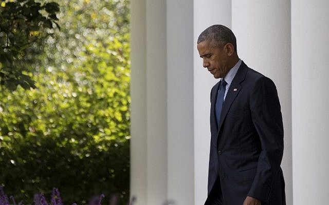 US President Barack Obama in the White House, Washington, DC, October 5, 2016. (AFP Photo/Jim Watson) US President Barack Obama in the White House, Washington, DC, October 5, 2016. (AFP Photo/Jim Watson)
