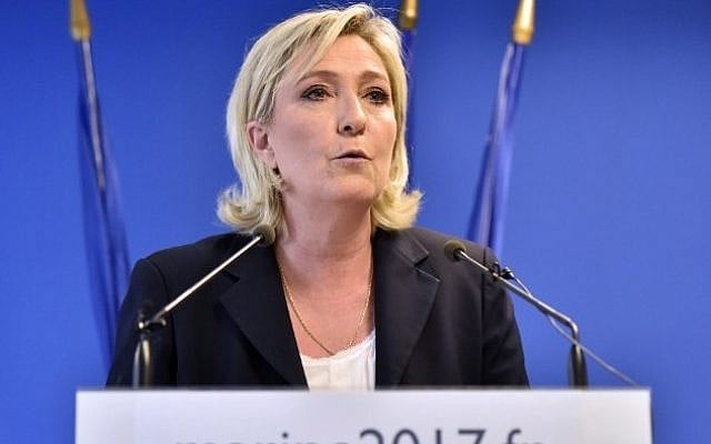 This file photo taken on July 16, 2016 shows French far-right Front National (FN) party president Marine Le Pen addressing a press conference in Nanterre, near Paris regarding the July 14 attack in Nice. (AFP/ ALAIN JOCARD) This file photo taken on July 16, 2016 shows French far-right Front National (FN) party president Marine Le Pen addressing a press conference in Nanterre, near Paris regarding the July 14 attack in Nice. (AFP/ ALAIN JOCARD)