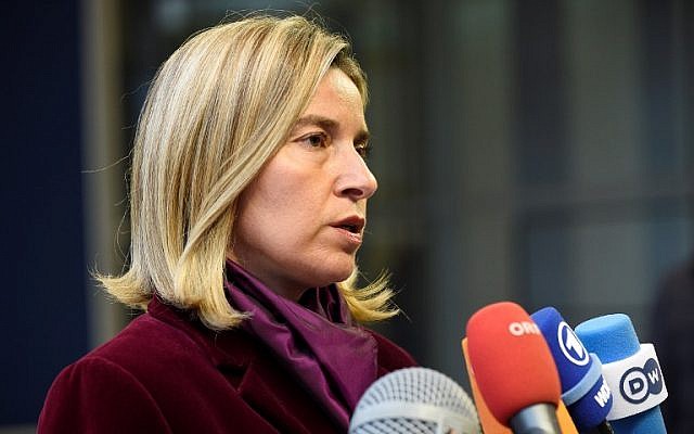 High Representative of the Union for Foreign Affairs and Security Policy Federica Mogherini talks to reporters during a Foreign Affairs meeting in Luxembourg on October 17, 2016. (AFP PHOTO/JOHN THYS) High Representative of the Union for Foreign Affairs and Security Policy Federica Mogherini talks to reporters during a Foreign Affairs meeting in Luxembourg on October 17, 2016. (AFP PHOTO/JOHN THYS)