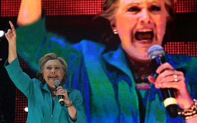 US Democratic presidential nominee Hillary Clinton speaks during Go Out to Vote" concert at the Bayfront Park Amphitheater in Miami, Florida, on October 29, 2016. (AFP PHOTO / Jewel SAMAD)