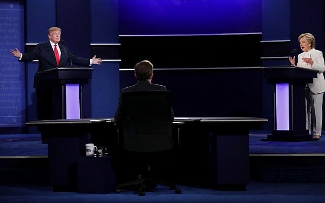 Democratic presidential nominee Hillary Clinton, right, debates with Republican presidential nominee Donald Trump during the third US presidential debate at the Thomas & Mack Center on October 19, 2016 in Las Vegas, Nevada. (Chip Somodevilla/Getty Images/AFP) Democratic presidential nominee Hillary Clinton, right, debates with Republican presidential nominee Donald Trump during the third US presidential debate at the Thomas & Mack Center on October 19, 2016 in Las Vegas, Nevada. (Chip Somodevilla/Getty Images/AFP)