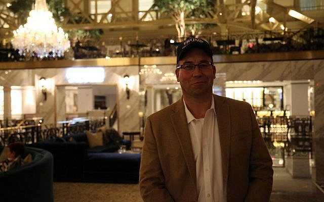 Trump supporter and radio host Scott Binsack poses for a photo in Trump International Hotel in Washington, D.C. (Eric Cortellessa/Times of Israel) Trump supporter and radio host Scott Binsack poses for a photo in Trump International Hotel in Washington, D.C. (Eric Cortellessa/Times of Israel)