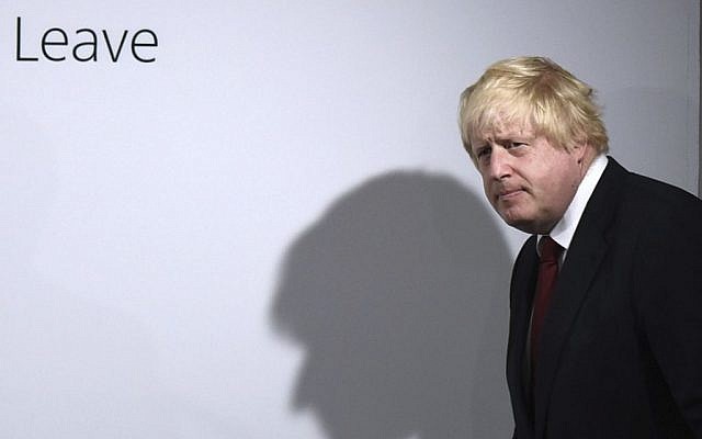 In this Friday, June 24, 2016 file photo, Vote Leave campaigner Boris Johnson arrives for a press conference at Vote Leave headquarters in London . In the crucial days before Foreign Secretary Boris Johnson embraced Britain’s “leave campaign,” he wrote a newspaper column explaining why Britain should remain inside the European Union _ but those forceful words were never published before Britain’s June 23 vote. The Sunday Times has now published Johnson’s pro-EU column, which outlines his fears about leaving the EU on SUnday, Oct. 16, 2016. (Mary Turner/Pool via AP, File) In this Friday, June 24, 2016 file photo, Vote Leave campaigner Boris Johnson arrives for a press conference at Vote Leave headquarters in London . In the crucial days before Foreign Secretary Boris Johnson embraced Britain’s “leave campaign,” he wrote a newspaper column explaining why Britain should remain inside the European Union _ but those forceful words were never published before Britain’s June 23 vote. The Sunday Times has now published Johnson’s pro-EU column, which outlines his fears about leaving the EU on SUnday, Oct. 16, 2016. (Mary Turner/Pool via AP, File)