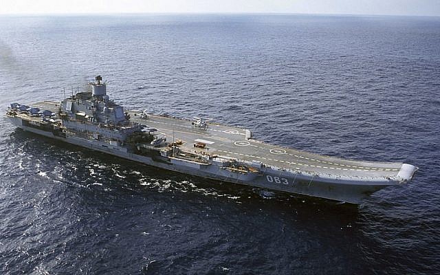 In this 2004 file photo, Russian aircraft carrier Admiral Kuznetsov is seen in the Barents Sea. (AP Photo, File) In this 2004 file photo, Russian aircraft carrier Admiral Kuznetsov is seen in the Barents Sea. (AP Photo, File)