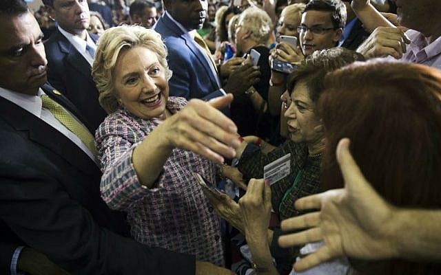 Democratic presidential candidate Hillary Clinton meets with audience members during a campaign stop in Coral Springs, Florida, Friday, Sept. 30, 2016. (AP Photo/Matt Rourke) Democratic presidential candidate Hillary Clinton meets with audience members during a campaign stop in Coral Springs, Florida, Friday, Sept. 30, 2016. (AP Photo/Matt Rourke)