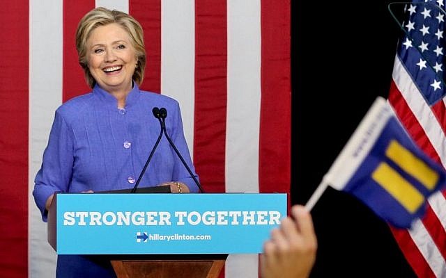 Democratic presidential candidate Hillary Clinton speaks at a rally at The Manor Complex in Wilton Manors, Fla., October 30, 2016. (Patrick Farrell/Miami Herald via AP) Democratic presidential candidate Hillary Clinton speaks at a rally at The Manor Complex in Wilton Manors, Fla., October 30, 2016. (Patrick Farrell/Miami Herald via AP)