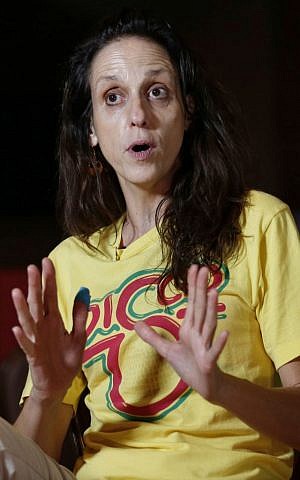 Katherine Walker, former producer for "The Apprentice," speaks during an interview in Los Angeles on Friday, Sept. 30, 2016. Walker says the show's star, Donald Trump, frequently talked about women's bodies during the five seasons she worked with him. (AP Photo/Reed Saxon)