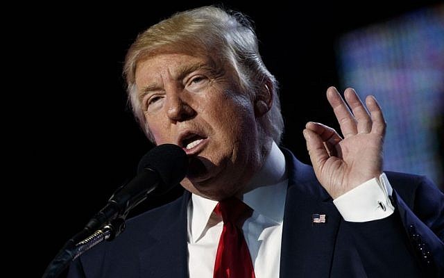 Republican presidential candidate Donald Trump speaks to the Republican Hindu Coalition, Saturday, Oct. 15, 2016, in Edison, New Jersey. (AP Photo/ Evan Vucci) Republican presidential candidate Donald Trump speaks to the Republican Hindu Coalition, Saturday, Oct. 15, 2016, in Edison, New Jersey. (AP Photo/ Evan Vucci)