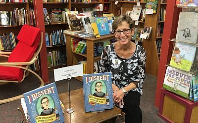 Debbie Levy at the launch of her children's biography on Ruth Bader Ginsburg, 'I Dissent.' (Courtesy Debbie Levy)