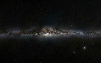 This 360-degree panoramic image, the first of three extremely high-resolution images featured in the GigaGalaxy Zoom project launched by ESO within the framework of the International Year of Astronomy 2009, shows the plane of the Milky Way Galaxy edge-on from the perspective on Earth. (Wikipedia/ESO/S. Brunier/CC BY 4.0)