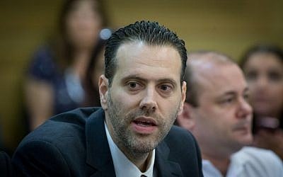 Likud MK Miki Zohar during a Knesset committee meeting, August 11, 2016. (Yonatan Sindel/Flash90) 